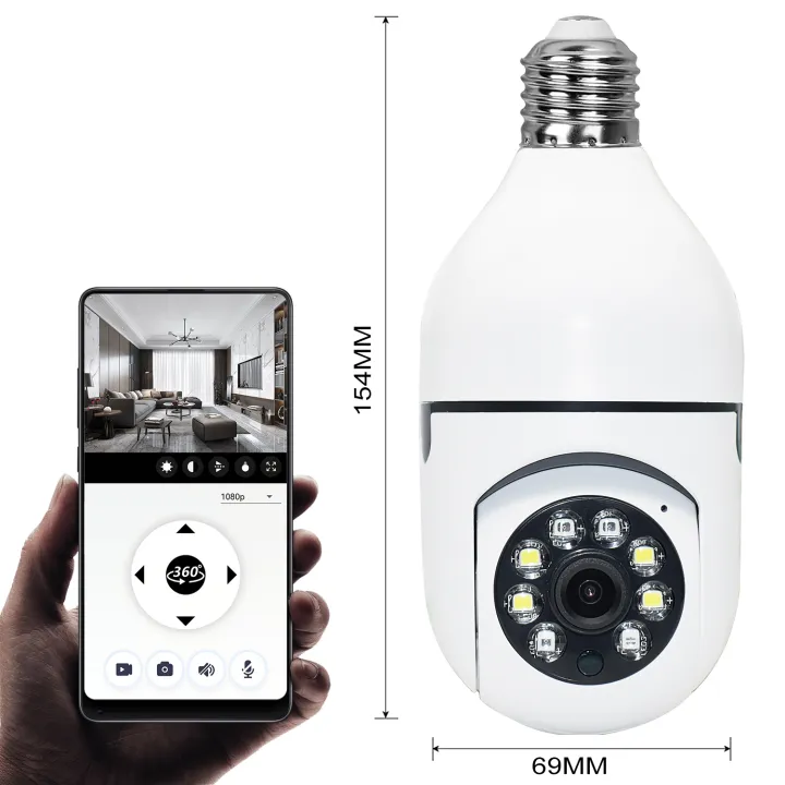 V380 PRO E27 360 Degree 1080P Wireless Home Security IP Camera